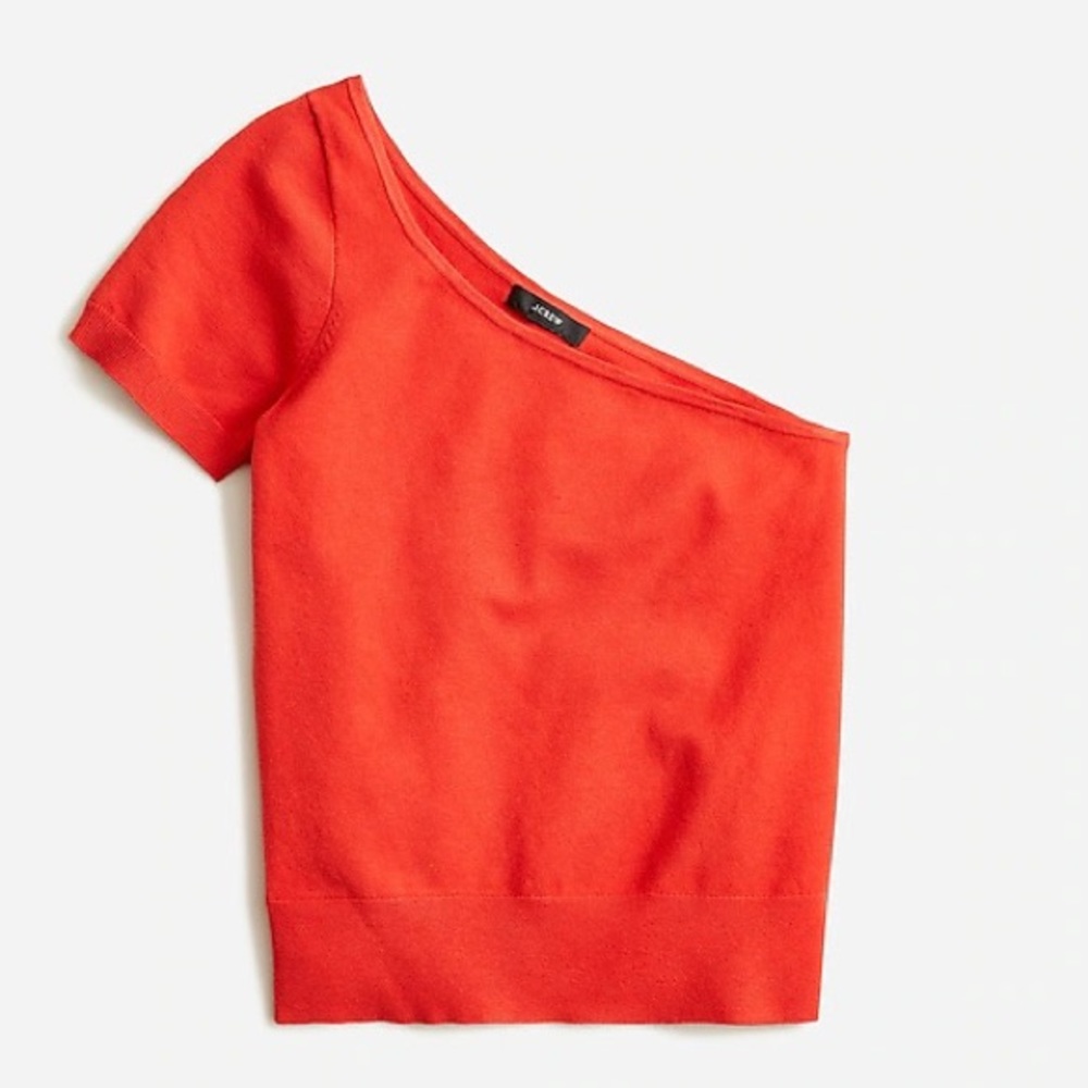 NWT J. Crew One Shoulder Stretch Sweater, 3X, Ripe Persimmon